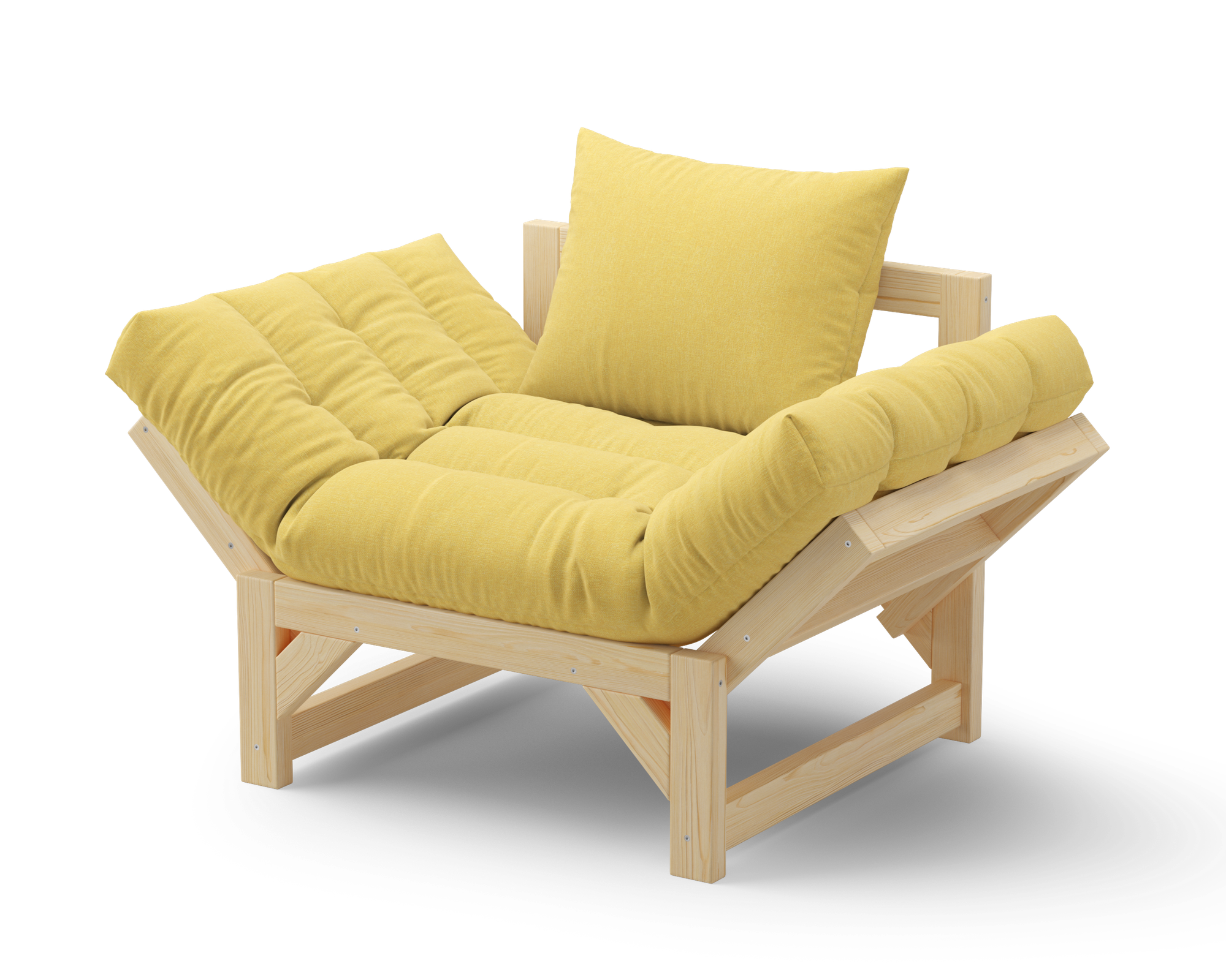 фото Кресло трансформер, на деревянном каркасе, светло-серый