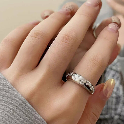 Кольцо MJ циркон серебристый 617₽