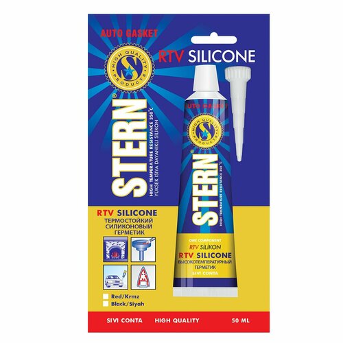 STERN Силиконовый герметик RTV в тюбиках 50 мл термостойкий, красный