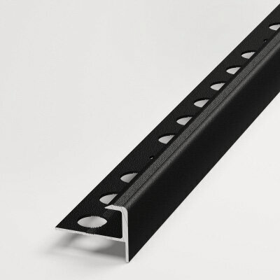 Изображение товара Профиль F-образный алюминиевый для плитки 10 мм Лука ПУ13, длина 2,7 м, окрас черный 015