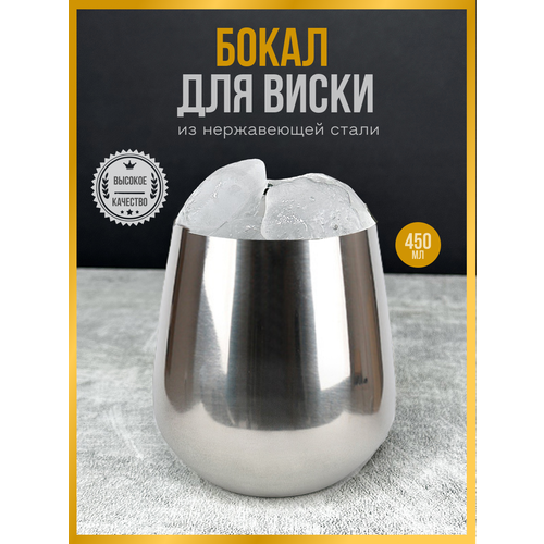 Бокалы из нержавеющей стали Shanly роксы для виски металлические серый металлик