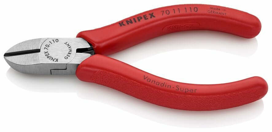 Бокорезы KNIPEX с пружиной, 110 мм, фосфатированные, обливные ручки KN-7011110