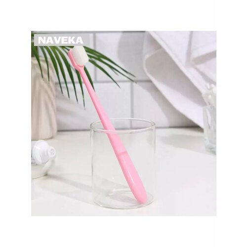 Сверхмягкая зубная щётка 10000 щетинок ровная розовая 495₽