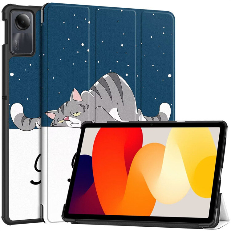Чехол для планшета Redmi Pad SE (11 дюймов) с магнитом прочный пластик (темно-синий)