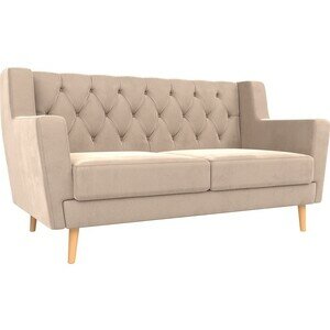 фото Кухонный прямой диван АртМебель Брайтон Люкс 2-х местный велюр бежевый