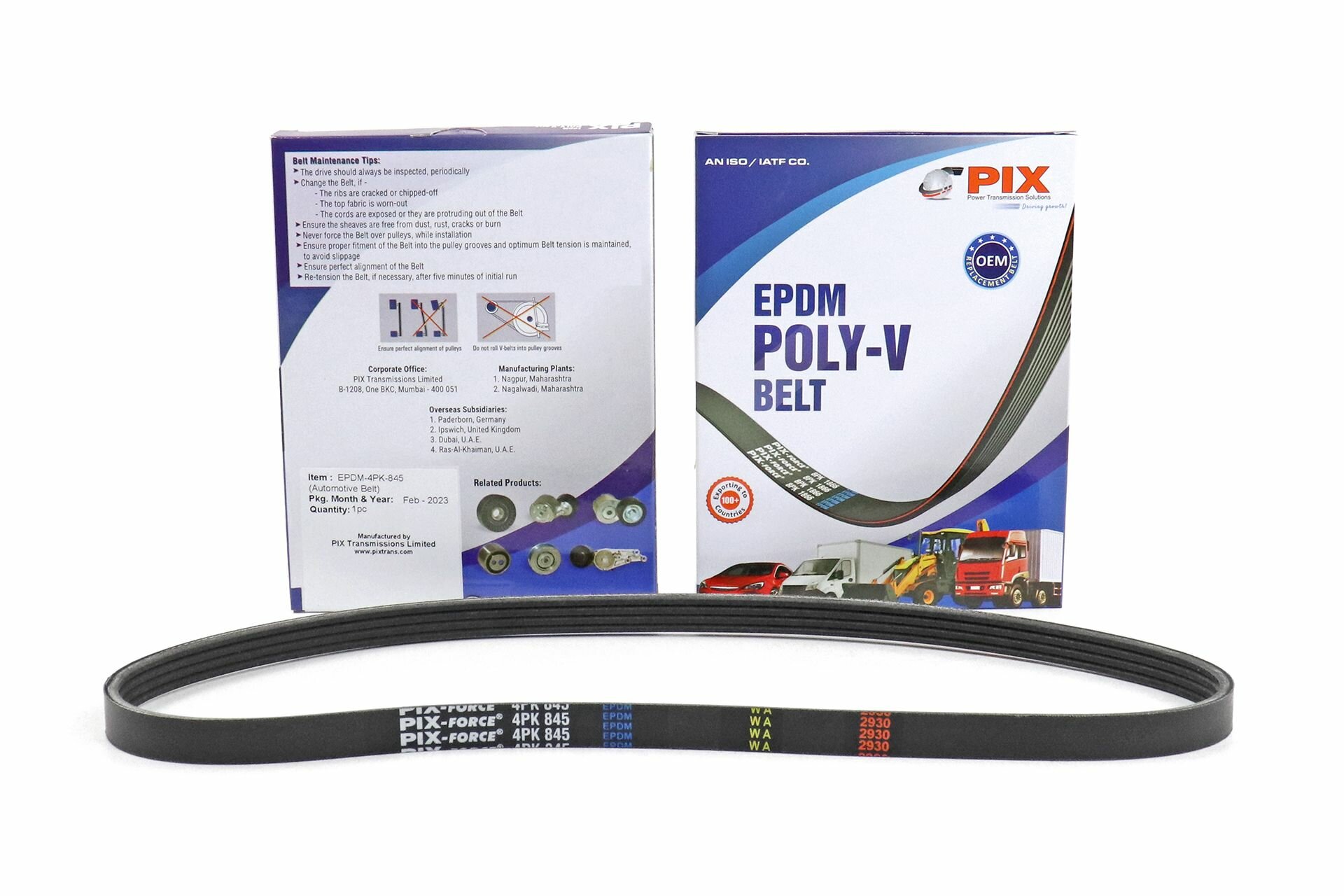 Ремень поликлиновый Honda Accord, Civic, HR-V, Hyundai Accent, Coupe, Elantra (4PK-845)