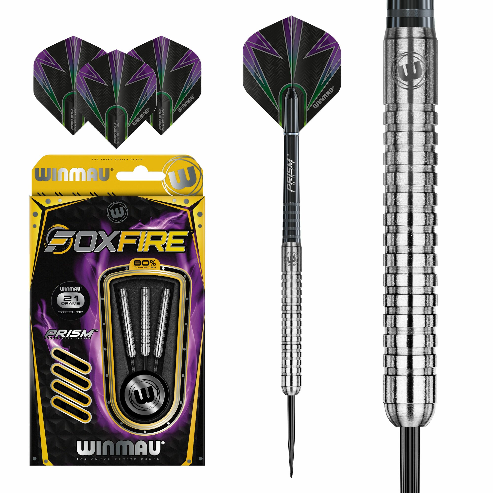 Вольфрамовые дротики 21gr WINMAU FOXFIRE steeltip для игры в Дартс (профессиональный уровень)