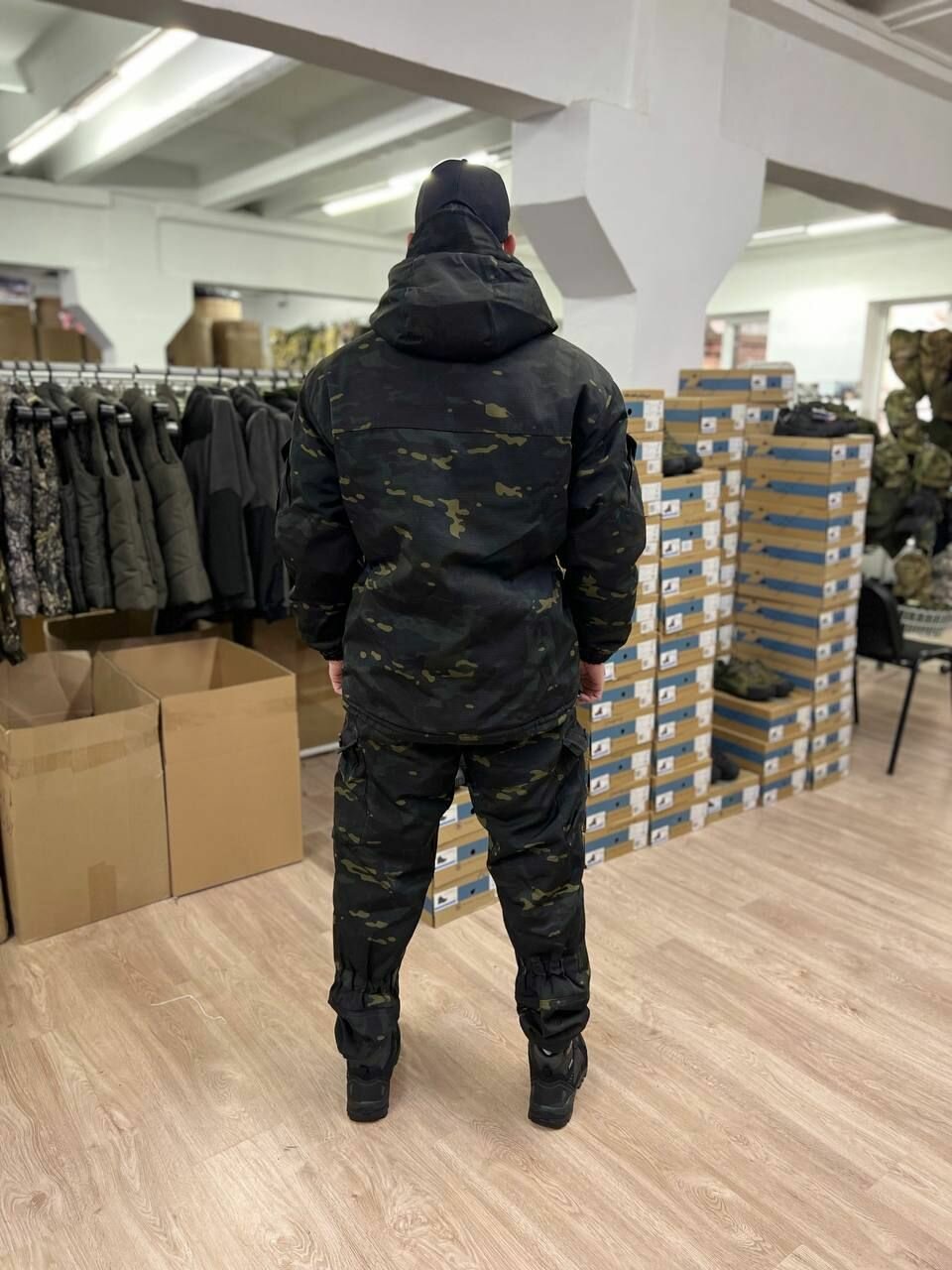 Костюм горка 5 зима лайт чёрный мультикам — фото 1