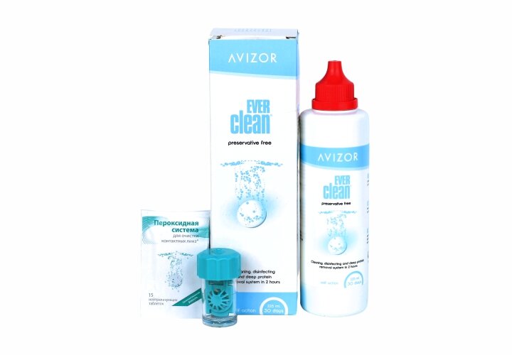 Изображение Раствор для контактных линз пероксидный AVIZOR EverClean 225 мл (+контейнер)