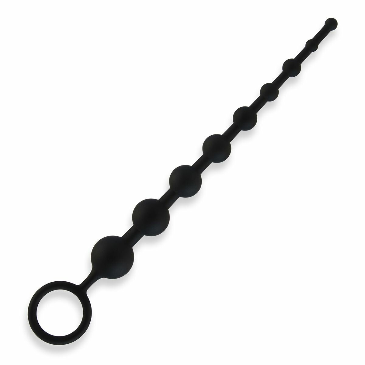 Силиконовые анальные бусы Silicone Anal Beads - 30 см, All About Anal, черный