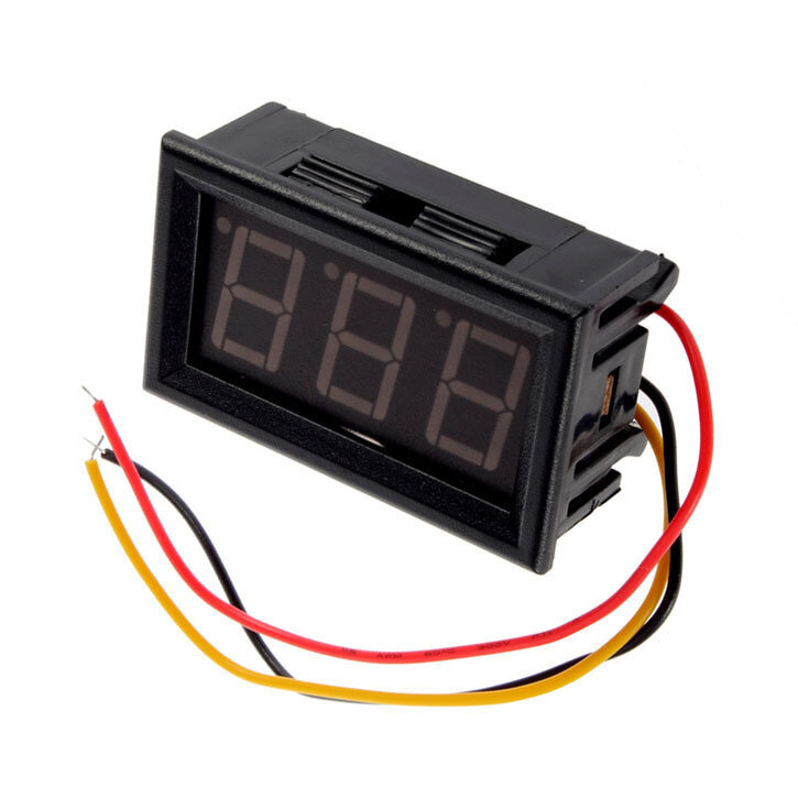 Вольтметр в корпусе 0,56" 0-100В (Зеленый) (2 штуки)