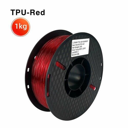 Катушка красного пластика TPU для 3D-принтера - 175 мм 1 кг Kingroon 2100₽