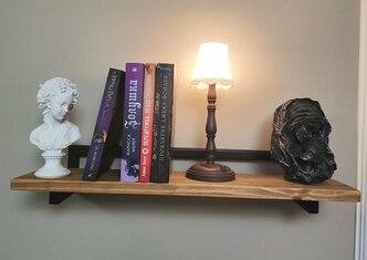 Полка декоративная "Лофт", массив дерева и металл, для гостиной, спальни, детской, кухни и пр, 60x10x15см.