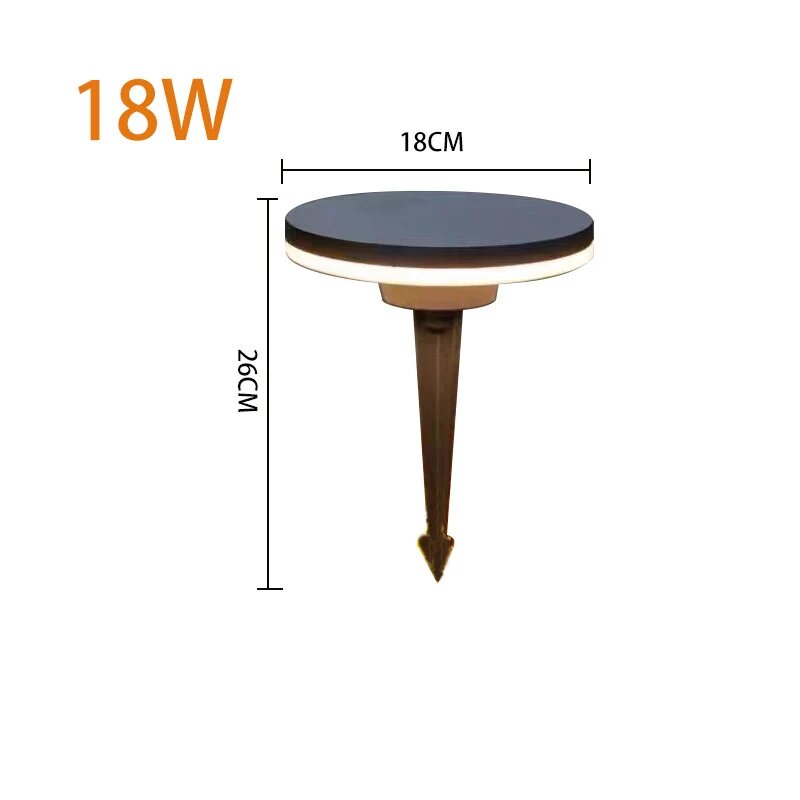 TONYBUNY LED прожекторная лампа для газона 12Вт Warm White 18CM 18W Коричневый