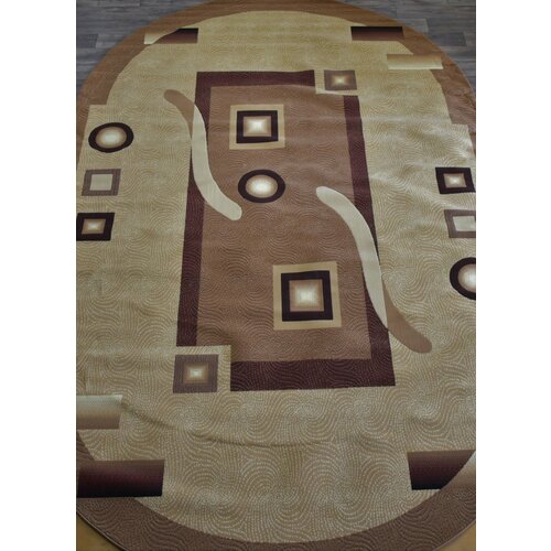 Ковер овальный на пол в комнату, гостинную, зал, 3*5 м, Фаворит, 4243, бежевый.