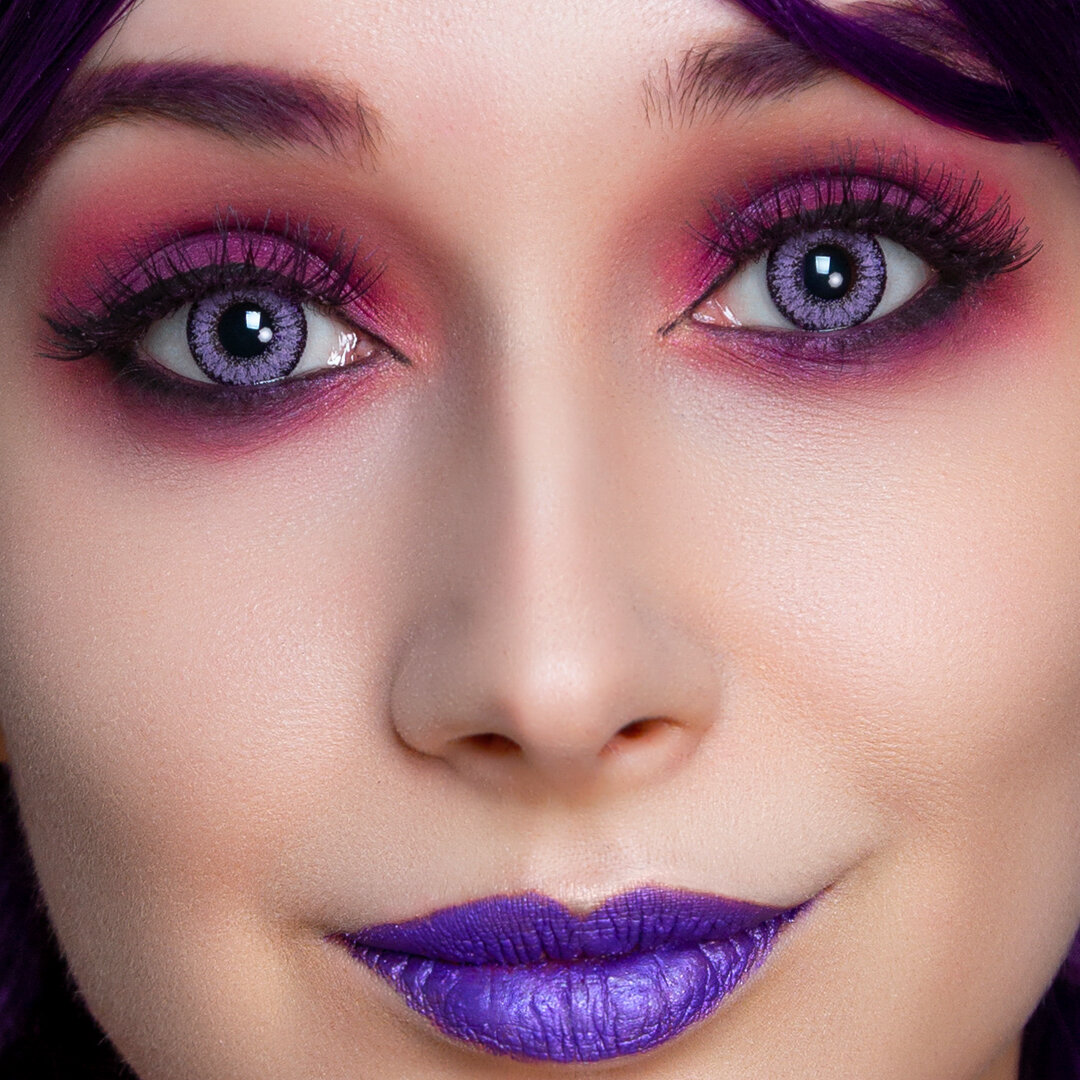 Фиолетовые цветные линзы без диоптрий EOS Fay Violet на 1 год 0.0 / 14.0 / 8.6, 2 шт.