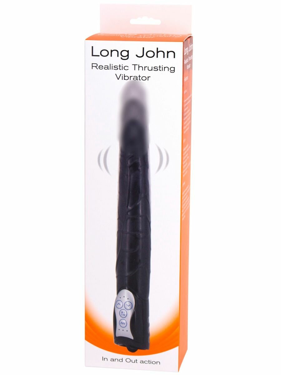 Вибратор с поступательным движением "Long John Thrusting Vibre Black" 19см
