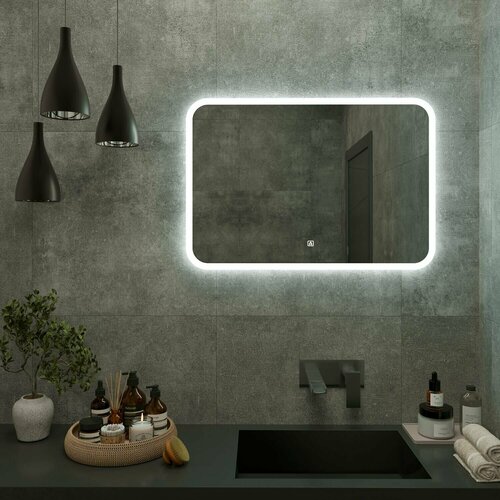 Зеркало настенное MARONI 80х55 с подсветкой , сенсорный выключатель / AQUA DE MARCO