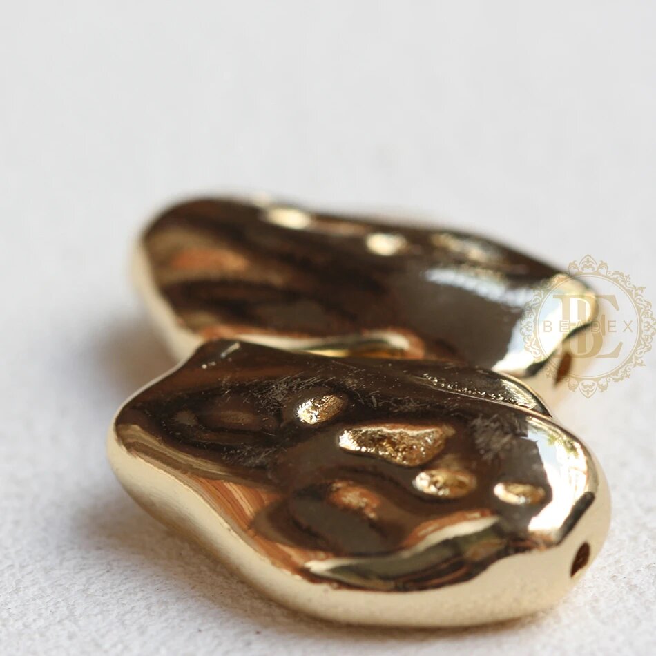Бусины-разделители из латуни, Gold Plated, 24x17 мм