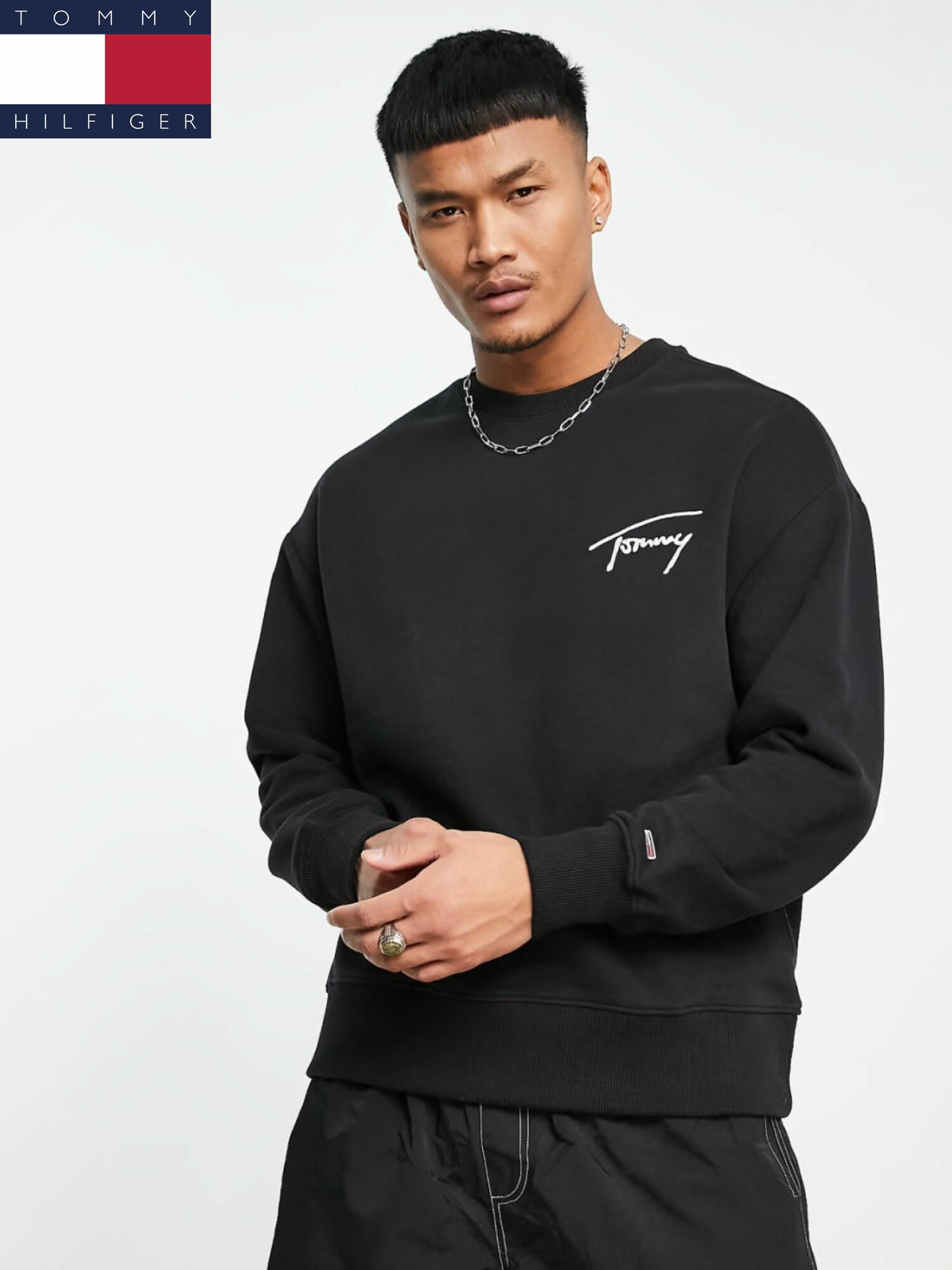 Свитшот TOMMY HILFIGER, размер M, , черный, Черный