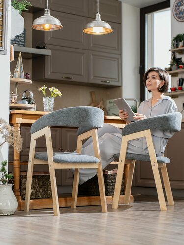 Изображение товара Стулья для кухни и дома, мягкий со спинкой и подлокотниками, стул кресло