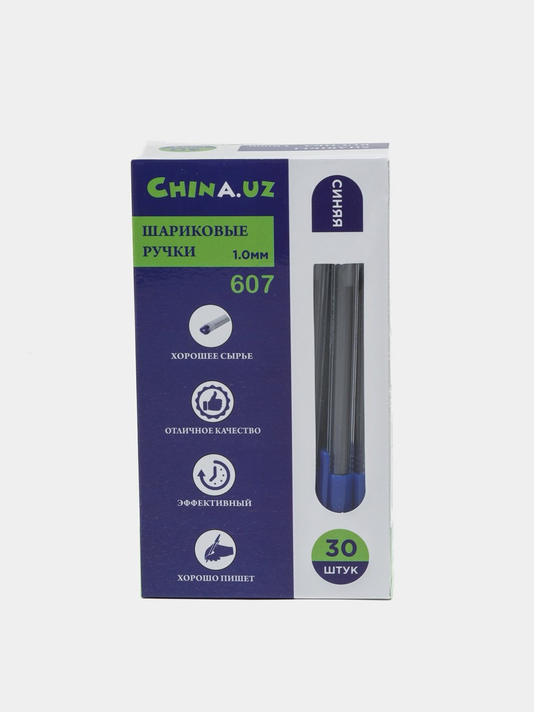 Ручка шариковая China.uz 607, 1.0 мм, 30 штук, без механизм.