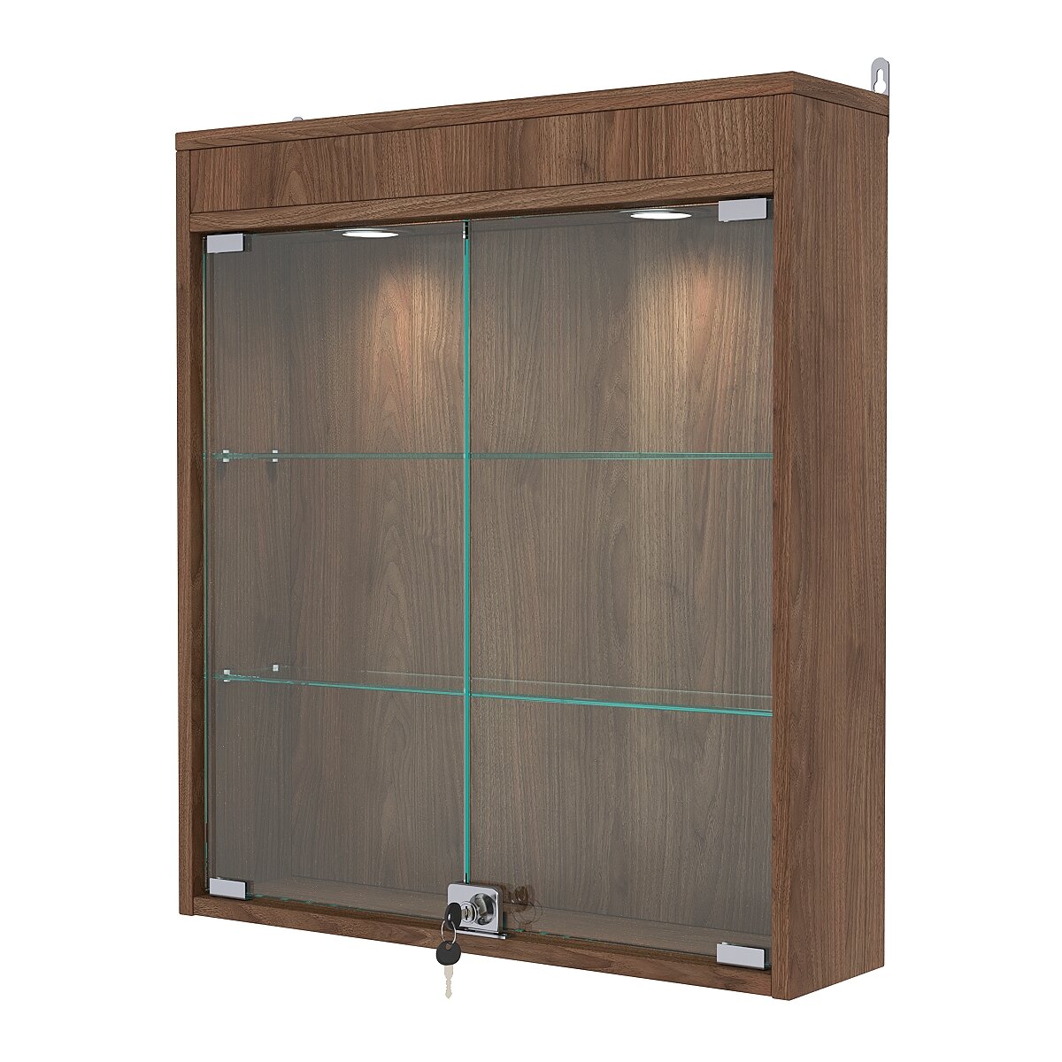 Витрина настенная №1-3А с подсветкой, Орех. Производитель товара - компания Westcom.