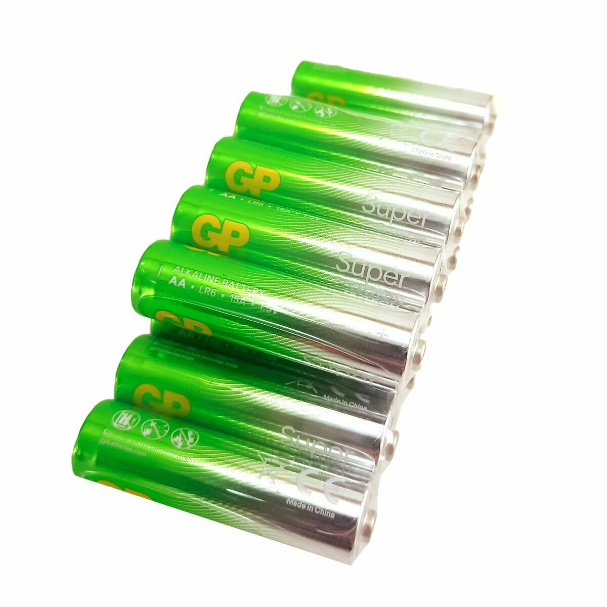 Батарейка (12шт) пальчиковая GP LR6 (AA, 15A) Super Alkaline щелочная (алкалиновая) 1.5В (4шт в пленке)