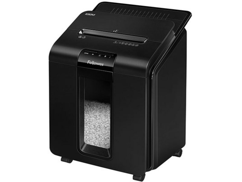 Шредер Fellowes® AutoMax® 100M, минирезка DIN P-4, 4х10 мм, автоподача 100 лст, 23 лтр, автореверc, шт шредер Fellowes® AutoMax® 100M