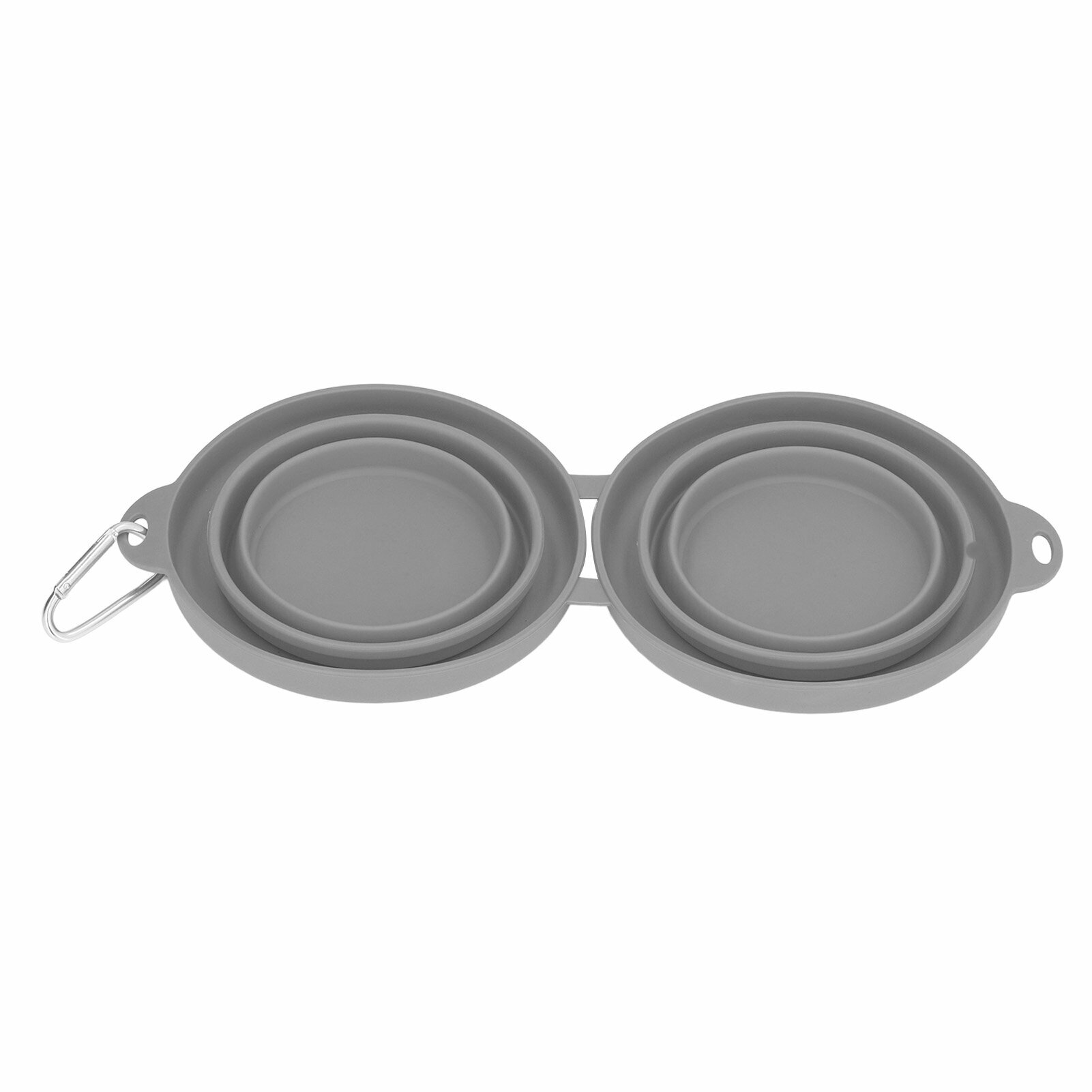 Складная силиконовая миска для домашних животных утолщенная TPE предотвращающая разливы складная дорожная миска для собак для путешествий на открытом воздухе серая