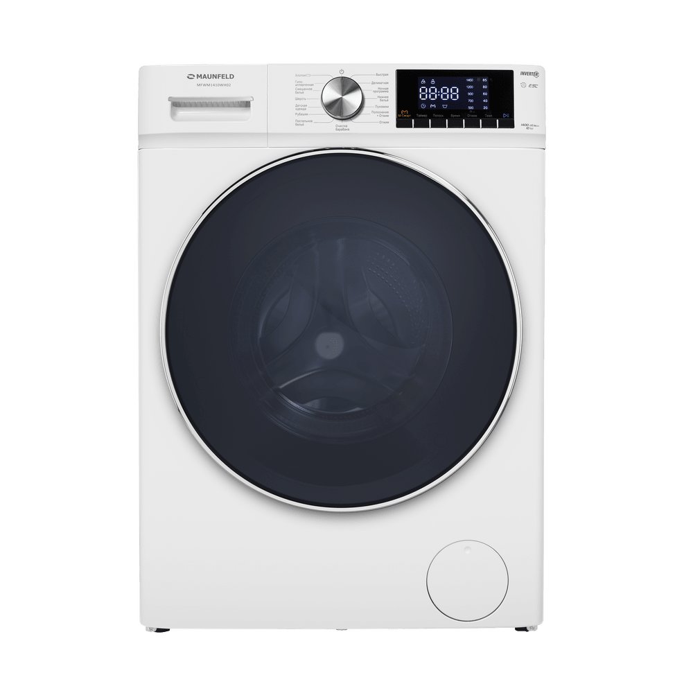 Стиральная машина Maunfeld MFWM1410WH02, белая, инверторный двигатель, A+++