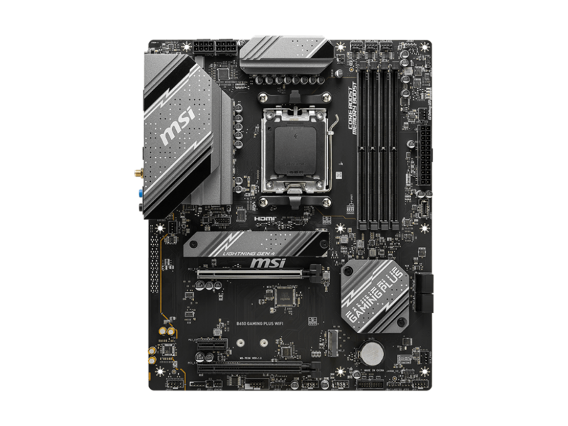 Материнская плата материнская плата/ MB AMD B650 sAM5, 4xDDR5(256GB), HDMI 2.1/DP, 2xPCIe 4.0x16, 1xPCIe 3.0, 1xLAN (2.5GbE), Wi-Fi, BT, 4xSATA 6Gb/s, 2xM.2, 1xUSB-C, 6xUSB 3.2, ATX