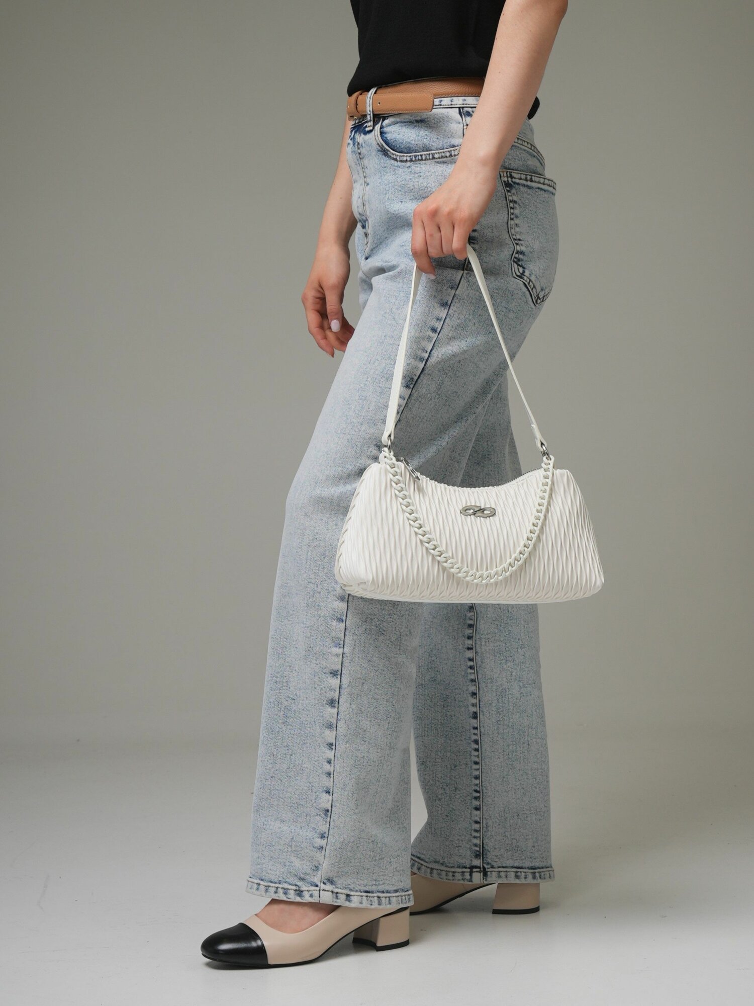 Сумка багет kari, белый1 — фото 1