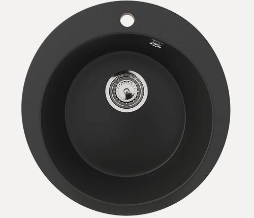 Изображение товара Мойка кухонная Ulgran U-405 -344 49x49, матовая, черная, круглая, российская