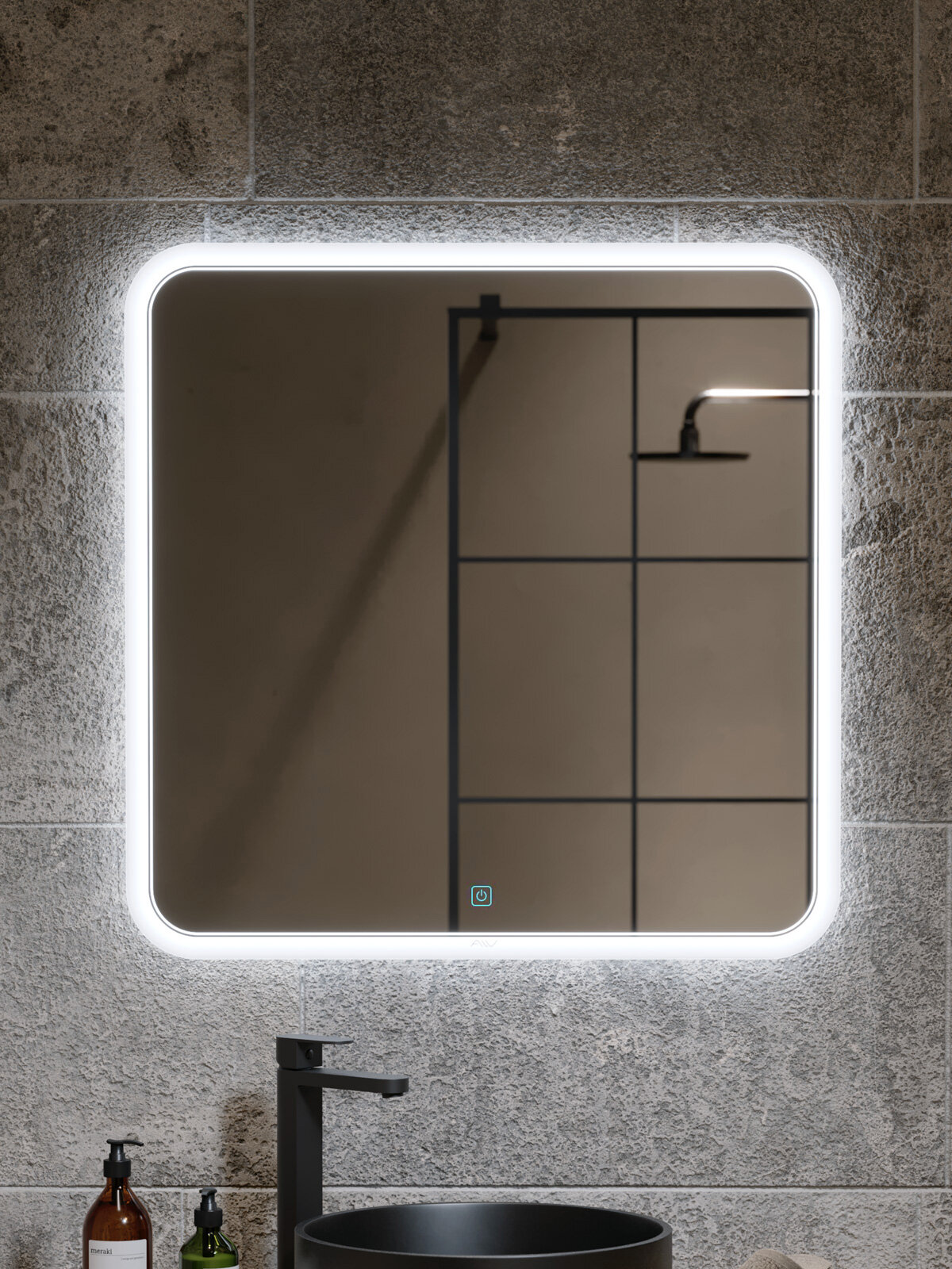 Зеркало интерьерное Alavann Anna 80x80 см LED подсветка сенсорный выключатель диммер