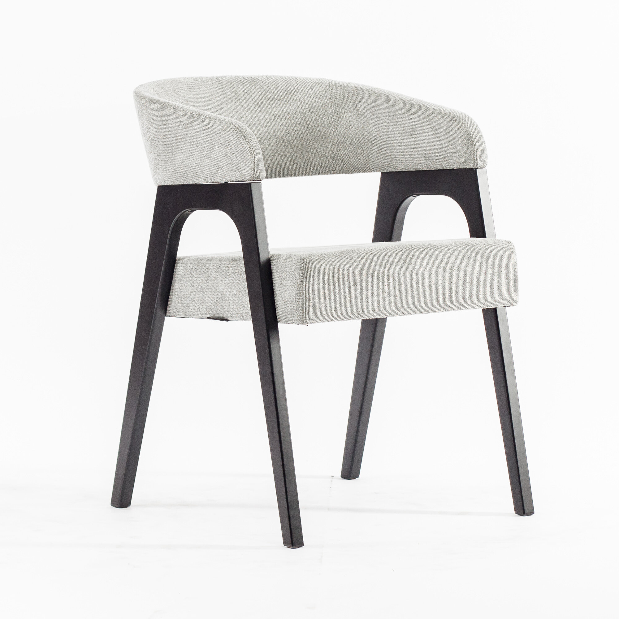 Стул Берн серая элефант ткань массив бука (цвет черный) для дома/для гостиной/для столовой/для кафе/кухонный стул/стул кухонный