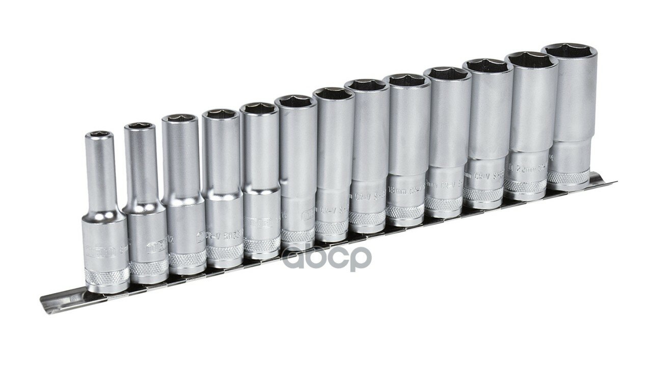 Набор головок 6-гранных 1/2 на металлической планке 13шт - 8 10 12 13 14 15 16 17 18 19 2 TIREI арт. sh3b11s