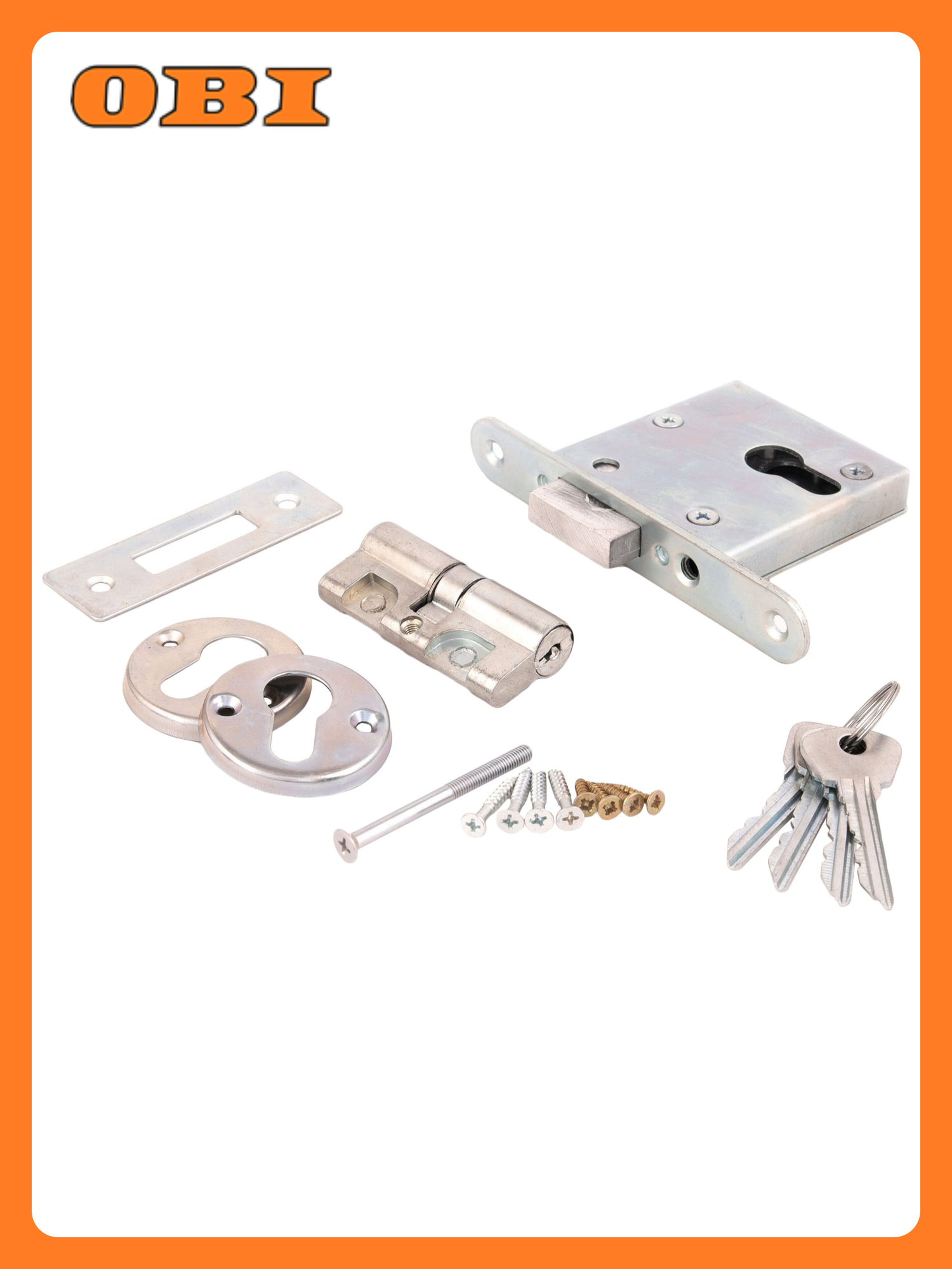 Замок Зенит ЗВ1-2 цилиндровый серебристый для деревянных и металлических дверей