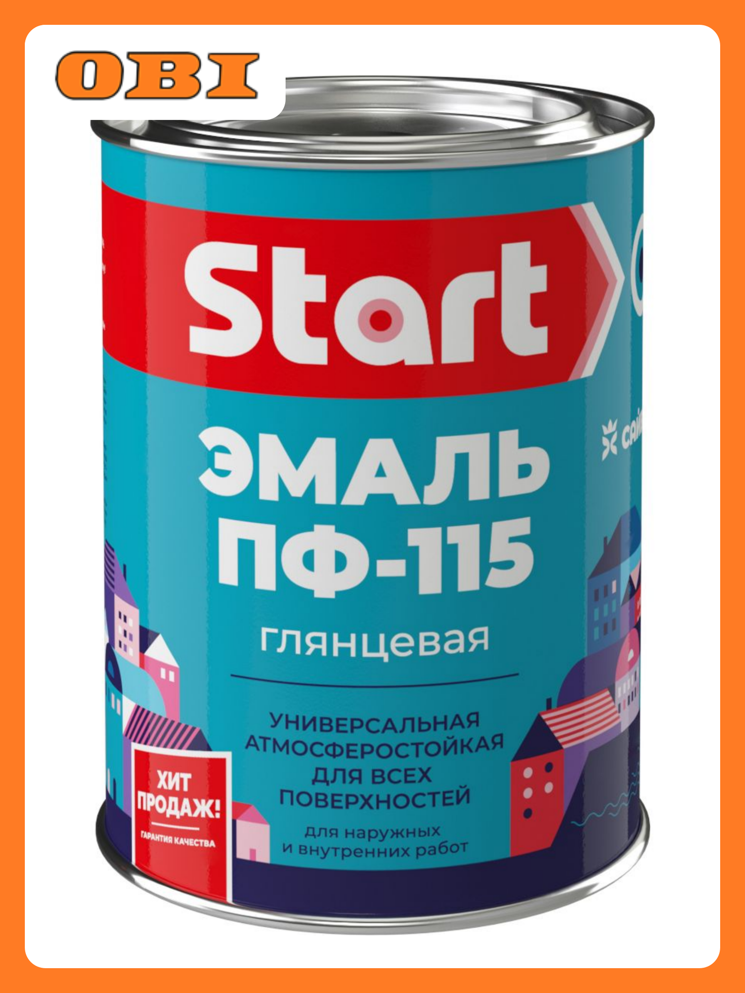 Алкидная эмаль универ. дерево металл Старт ПФ-115 глянцевая красная 08 кг