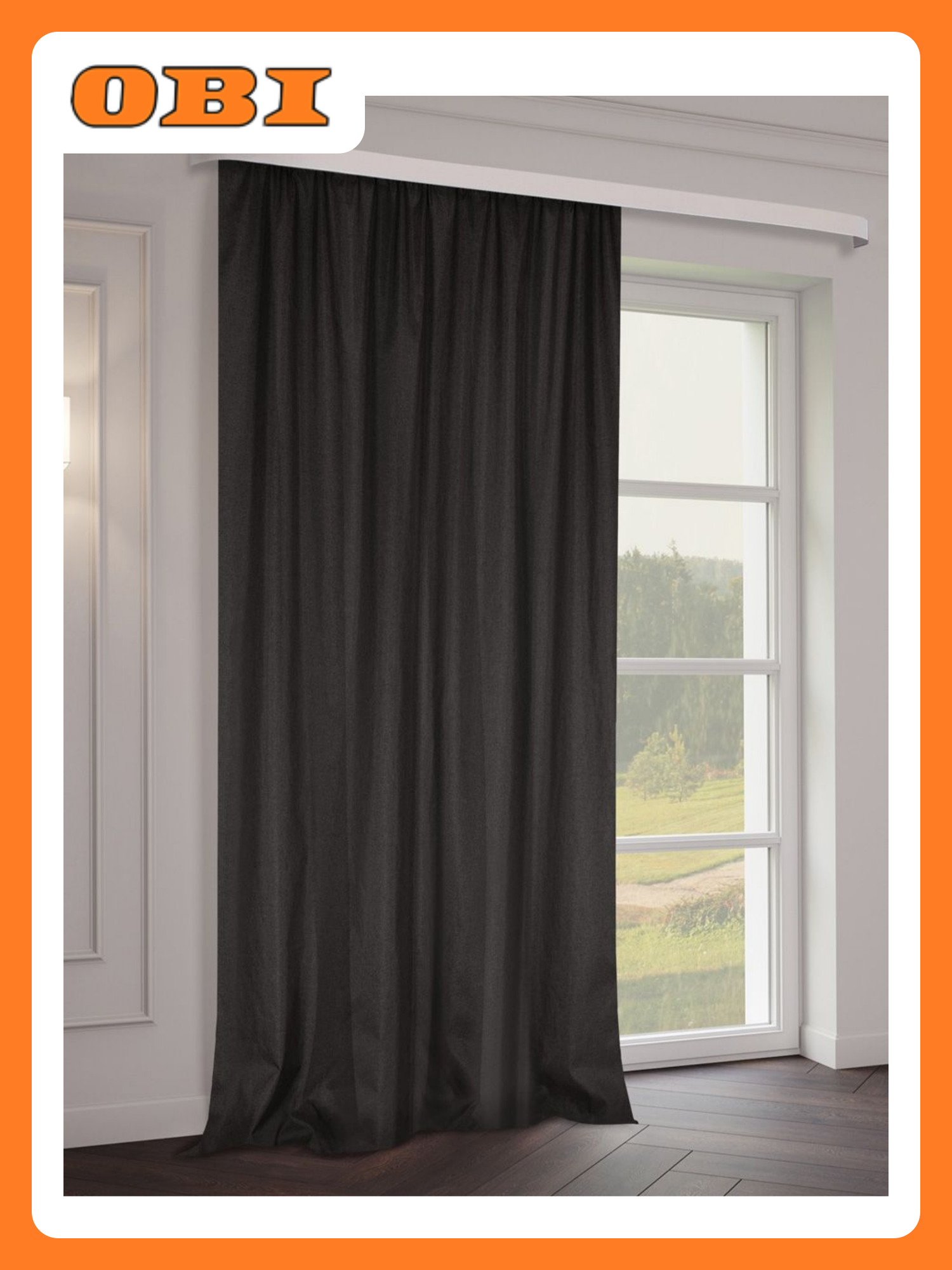 Штора ТД Текстиль 120534 рогожка лен 200x270 см крепление лентой цвет шоколад