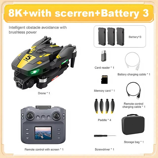 Картинки Управляемый с экрана дрон Xiaomi M5S оснащен профессиональной камерой 8K, бесколлекторными двигателями, функцией обхода препятствий и представляет собой складной квадрокоптер/игрушку с дистанционным управлением.