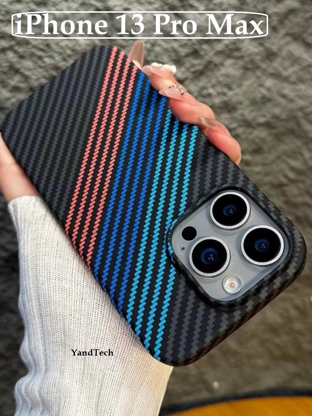 Чехол, карбоновый, для для телефонов iPhone 13 Pro Max, жёсткий