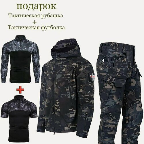 Изображение товара Костюм боевой тактический softshell, Теплый костюм из утолщенной акульей кожи/Весна, осень и зима