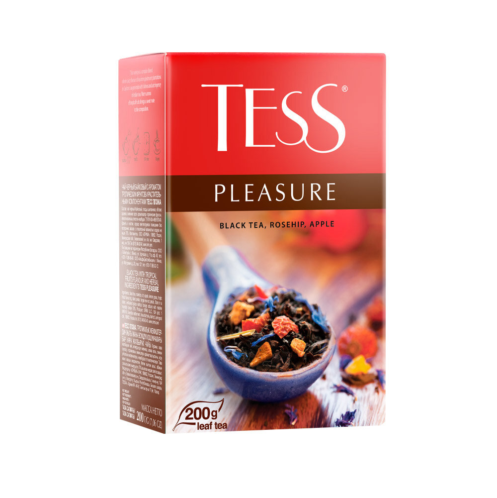 Чай черный Tess Pleasure c шиповником и яблоком 200г ОРИМИ - фото №4