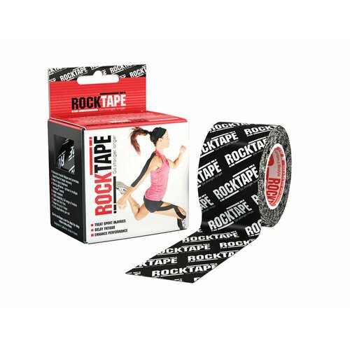 Кинезиотейп Rocktape 5 см х 5 м, черный лого