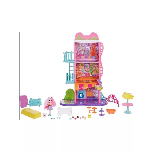 Enchantimals Town House & Cafe Playset Palmer Pomeranian & Pommy HJH65, Palmer Pomeranian & Pommy кукла кошка тарла табби с котенком enchantimals city tails