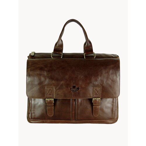 Портфель ZINIMSK фактура гладкая темно-коричневый 12626₽