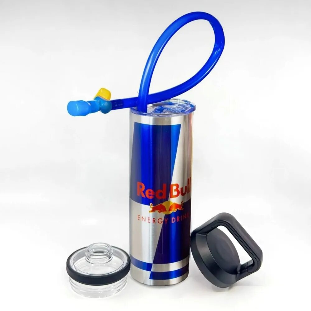 Semybear Кружка "Кружка с соломинкой Red Bull F1, нержавеющая сталь для автоспорта", 600 мл, 1 шт