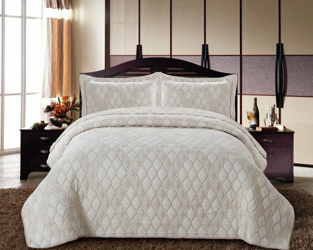 Покрывало Евро 240x260 с наволочками 50х70 Вальтери, жаккард полиэстер XJ-10