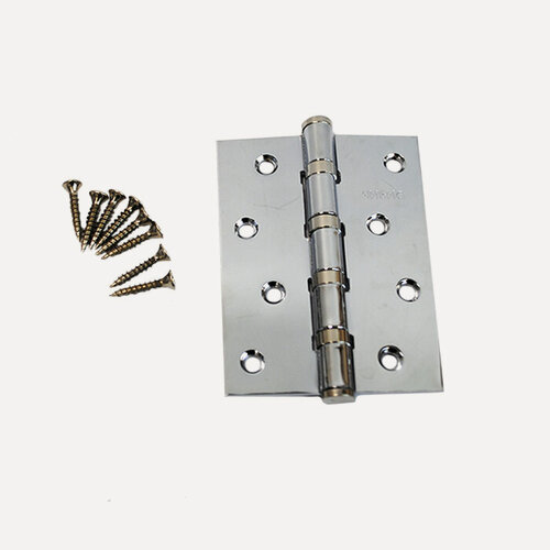 Изображение товара Петля дверная универсальная врезная 100х75х2.5-4ВВ `SANBERG` (хром) с крепежом